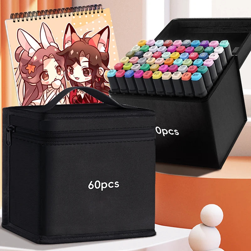 Estojo de Armazenamento para Marcadores Artísticos,Bolsa para Lápis 12/24/36/48 Peças.