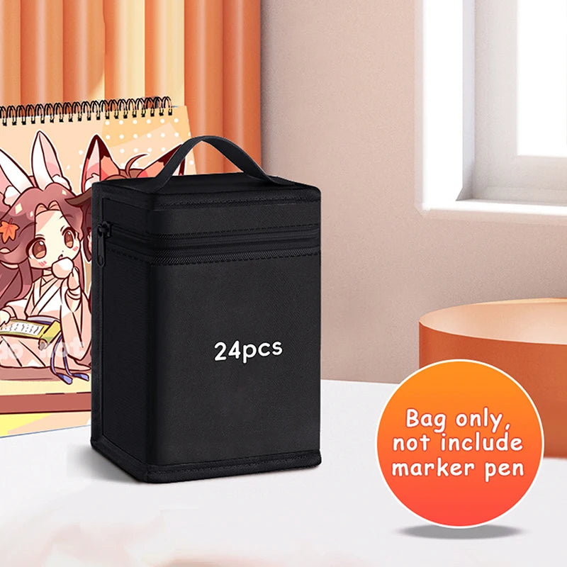 Estojo de Armazenamento para Marcadores Artísticos,Bolsa para Lápis 12/24/36/48 Peças.